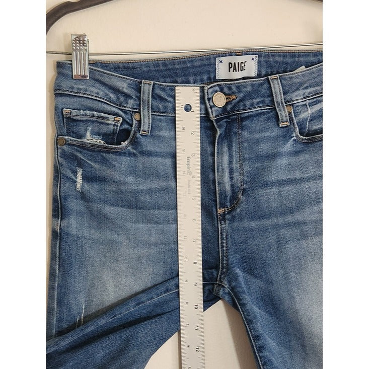 PAIGE Verdugo Ankle Distressed Jeans Raw Hem Size 29