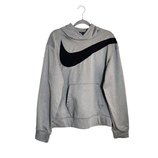 Nike Gray Hoodie with Black Swoosh Accent Size Medium