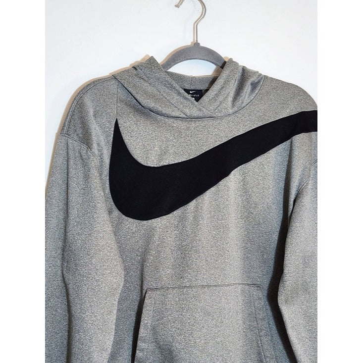 Nike Gray Hoodie with Black Swoosh Accent Size Medium
