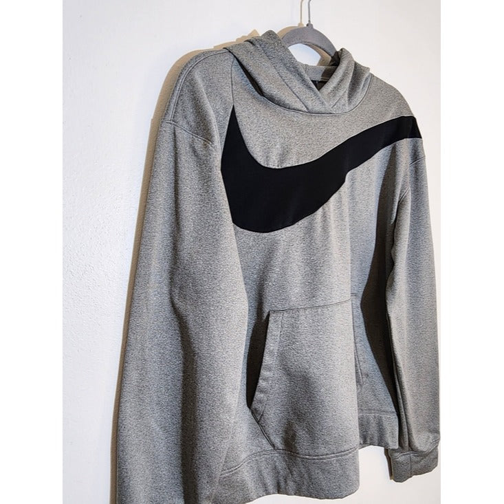 Nike Gray Hoodie with Black Swoosh Accent Size Medium
