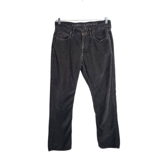 American Eagle Gray Corduroy Straight Leg Pants Size 32 x 32 Flaw