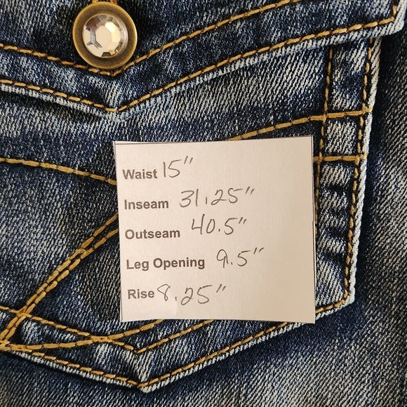 INC International Concepts Distressed Bootcut Jeans Size 8