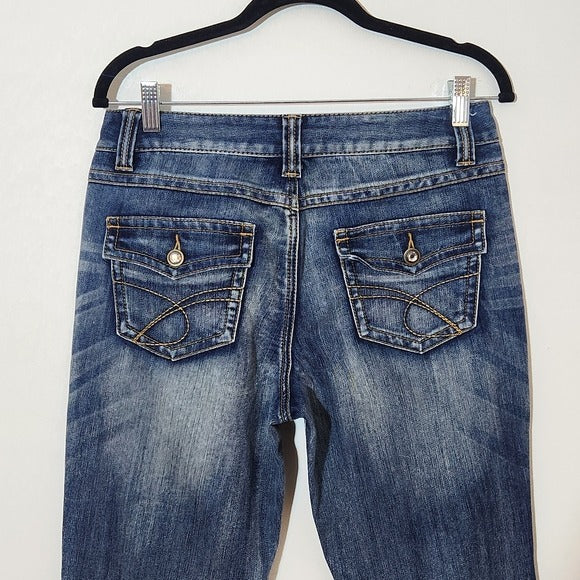 INC International Concepts Distressed Bootcut Jeans Size 8