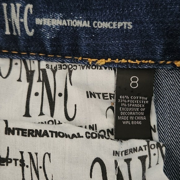 INC International Concepts Distressed Bootcut Jeans Size 8