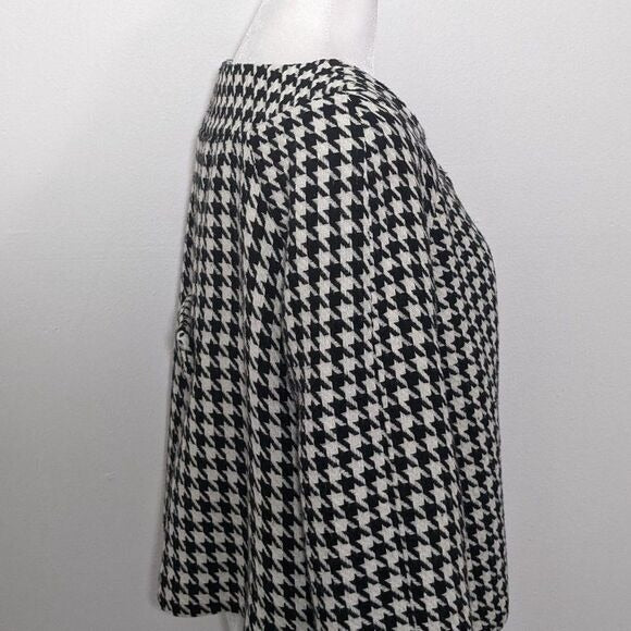 Lapis Black and White Houndstooth Jacket Size Small Cropped Houndstooth Blazer