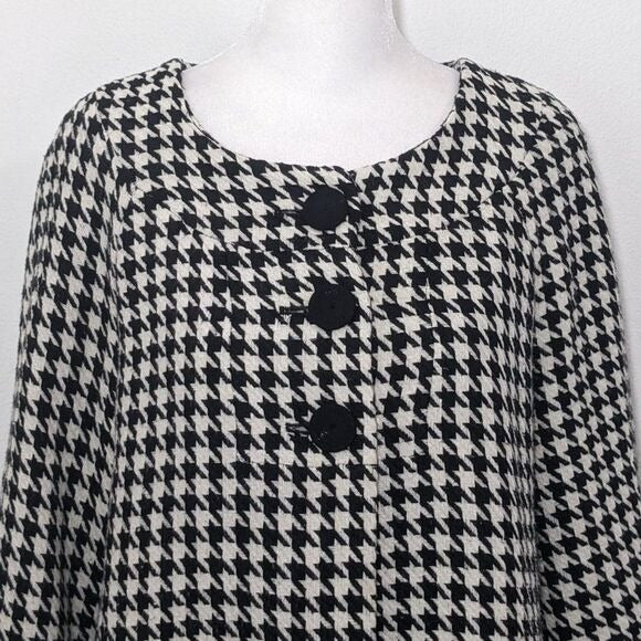 Lapis Black and White Houndstooth Jacket Size Small Cropped Houndstooth Blazer