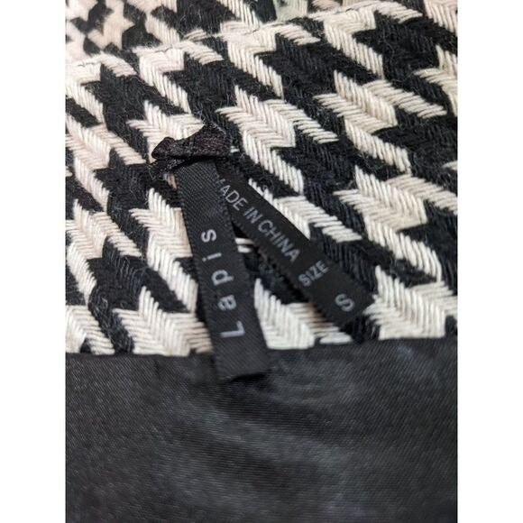 Lapis Black and White Houndstooth Jacket Size Small Cropped Houndstooth Blazer