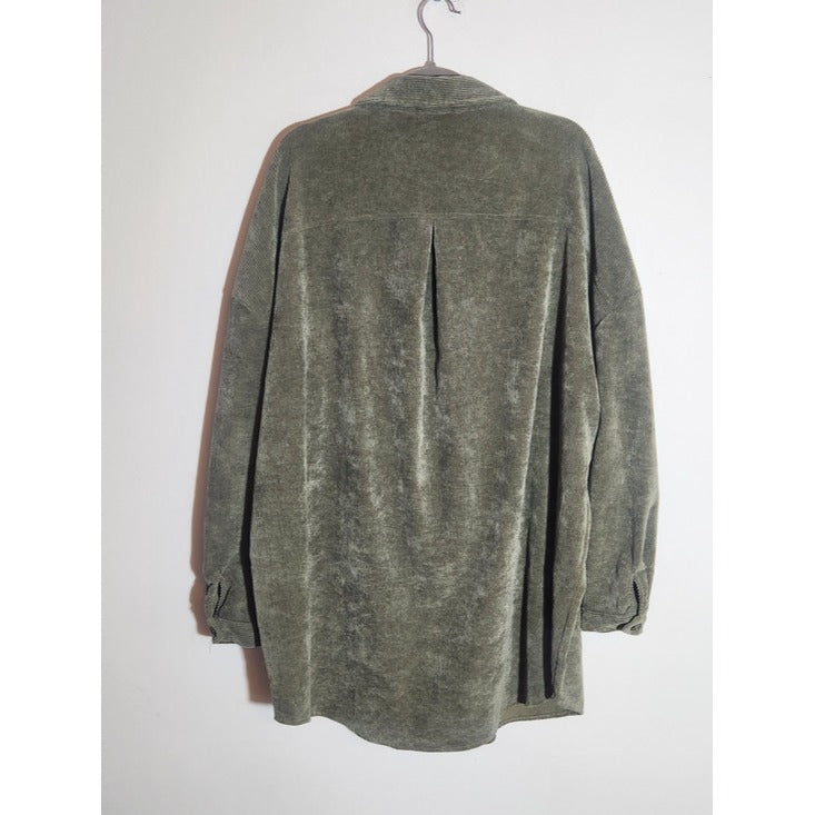 ASOS Green Corduroy Oversized Shirt Dress Size 12