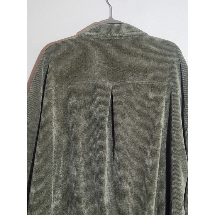 ASOS Green Corduroy Oversized Shirt Dress Size 12