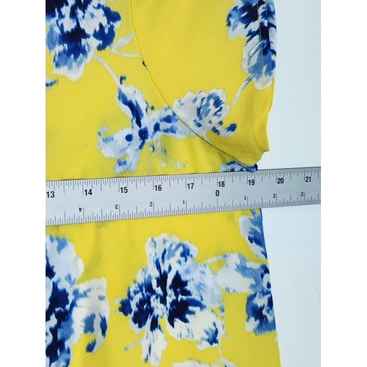The Pioneer Woman Yellow and Blue Floral Top Size Large