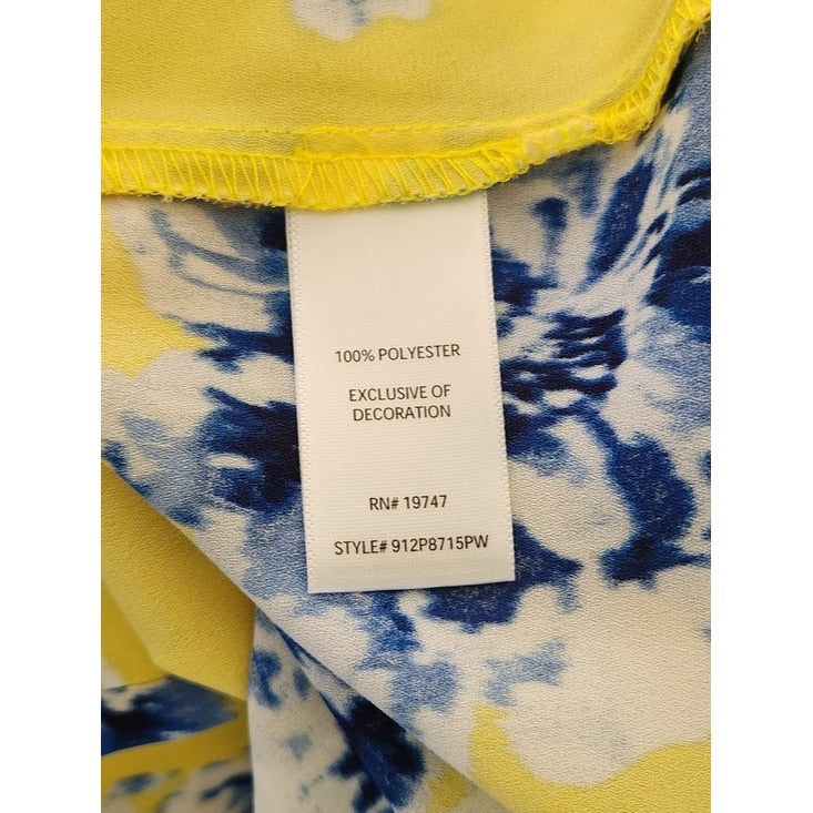 The Pioneer Woman Yellow and Blue Floral Top Size Large