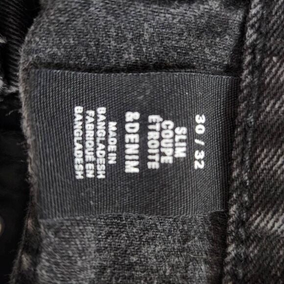 &Denim Men's Black Slim Fit Denim Size 30X32 Black Skinny Jeans