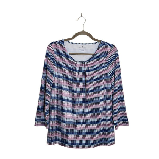 Talbots Multicolor 3/4 Sleeve Stretch Top Size Large