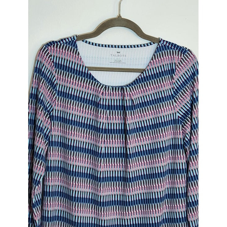 Talbots Multicolor 3/4 Sleeve Stretch Top Size Large