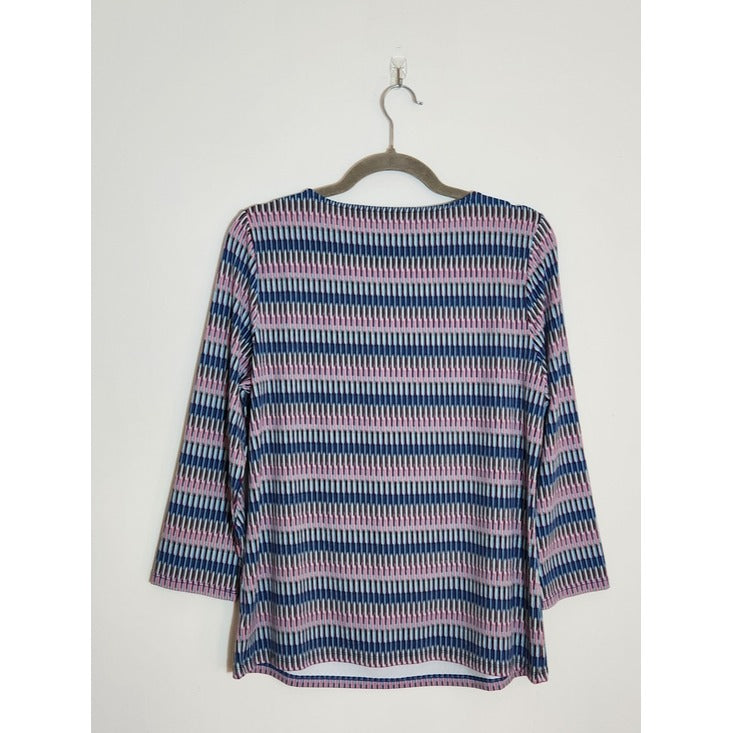 Talbots Multicolor 3/4 Sleeve Stretch Top Size Large
