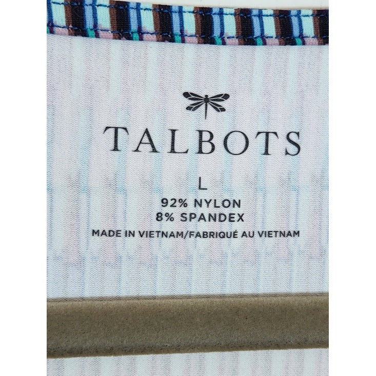 Talbots Multicolor 3/4 Sleeve Stretch Top Size Large