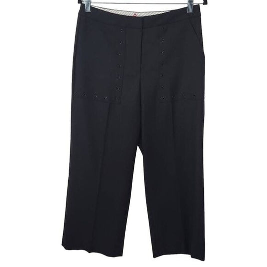 Brooks Brothers Black Wide Leg Pants Size 6 Black Cropped Pants