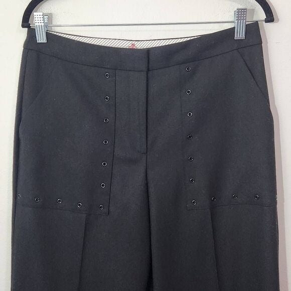 Brooks Brothers Black Wide Leg Pants Size 6 Black Cropped Pants