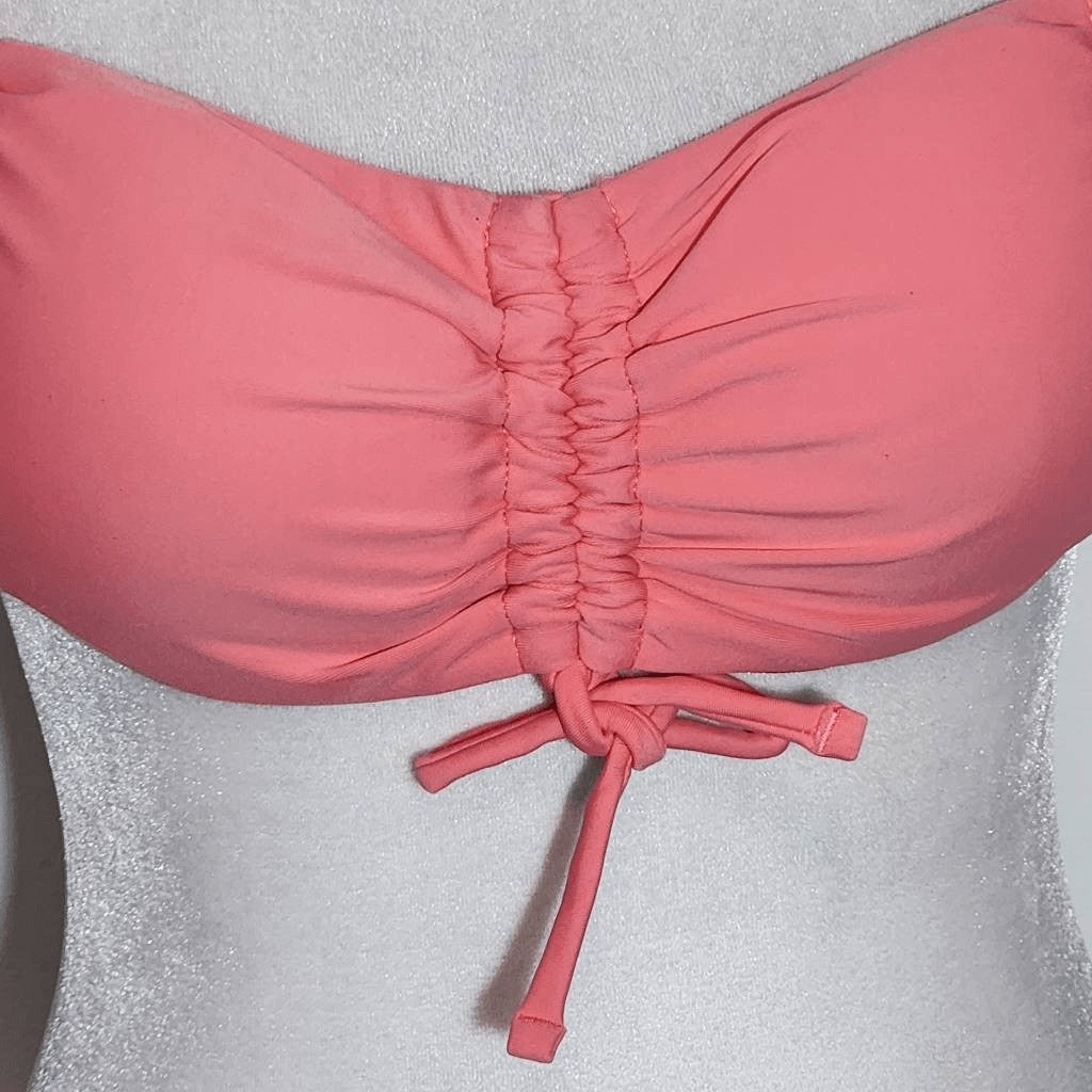 Aerie Pink Bikini Top NWT Size Small Gathered Bandeau Bikini Top