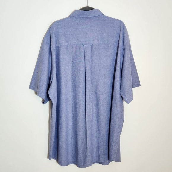 Kings Court Blue Button Down Shirt Size 19 Tall (Approx. 3X)