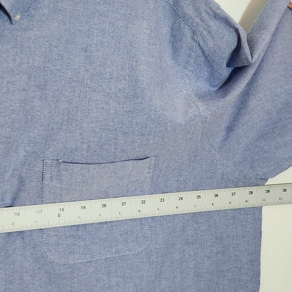Kings Court Blue Button Down Shirt Size 19 Tall (Approx. 3X)