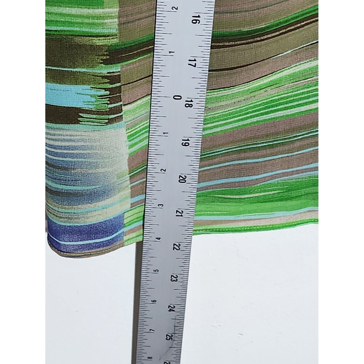 Cabi Green and Brown Striped Tank Top with Layered Neckline Size Medium