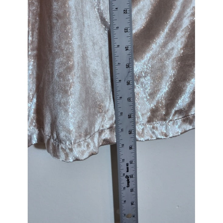 Lane Bryant Cream Blush Velvet Short Sleeve Top Size 22