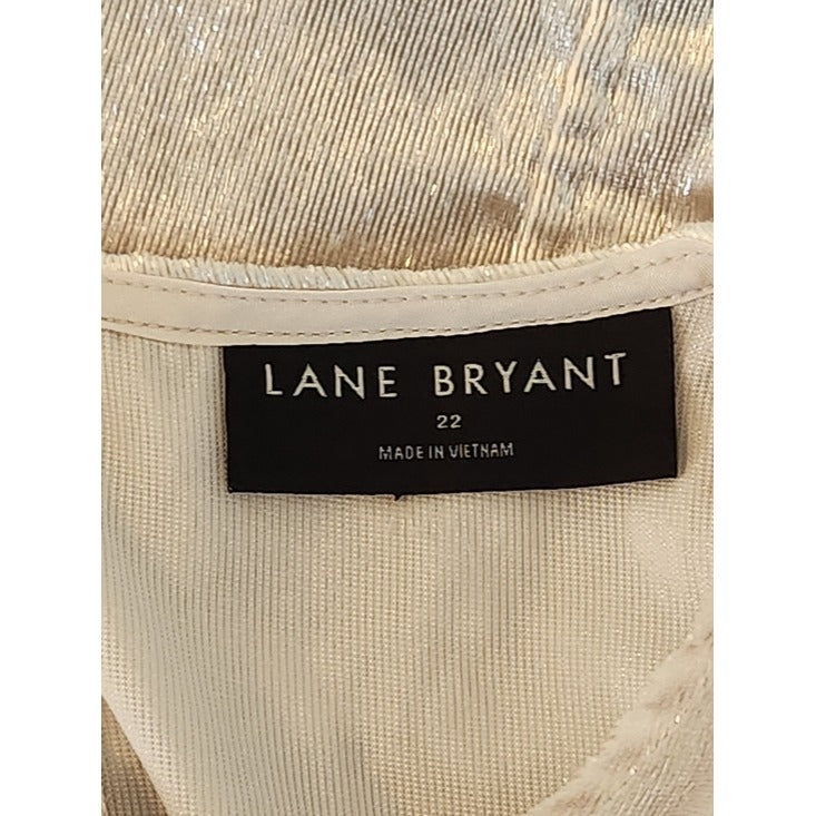 Lane Bryant Cream Blush Velvet Short Sleeve Top Size 22