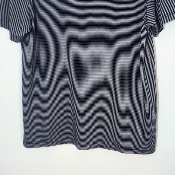 Van Heusen Black and Gray Stripe Short Sleeve Polo Size XL