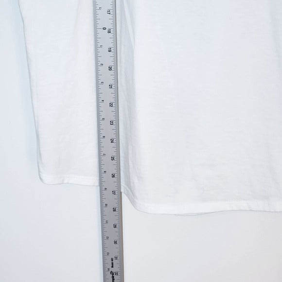The North Face White Tee with Green Raglan Sleeves and Logo Size XL