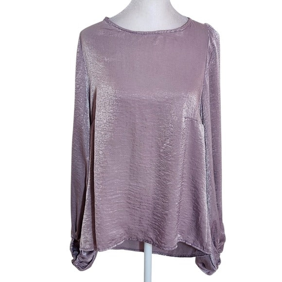Peach Love California Light Purple Balloon Sleeve Blouse Size Large