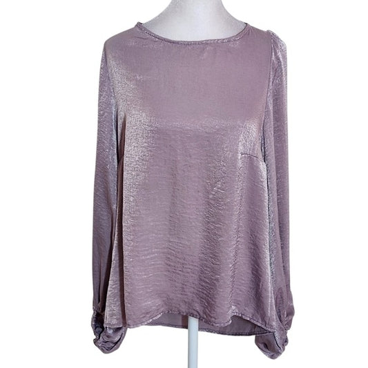 Peach Love California Light Purple Balloon Sleeve Blouse Size Large