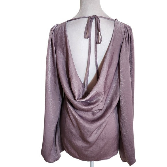 Peach Love California Light Purple Balloon Sleeve Blouse Size Large
