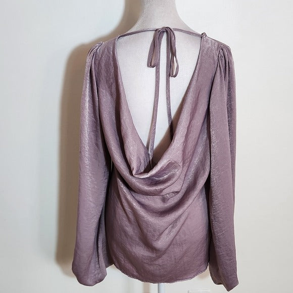 Peach Love California Light Purple Balloon Sleeve Blouse Size Large