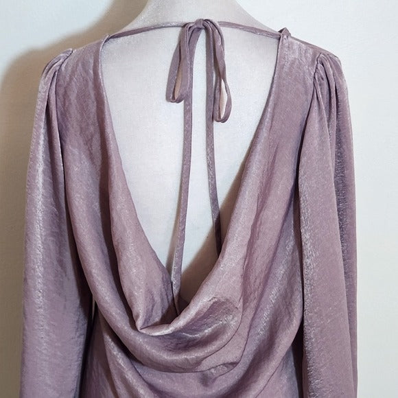 Peach Love California Light Purple Balloon Sleeve Blouse Size Large