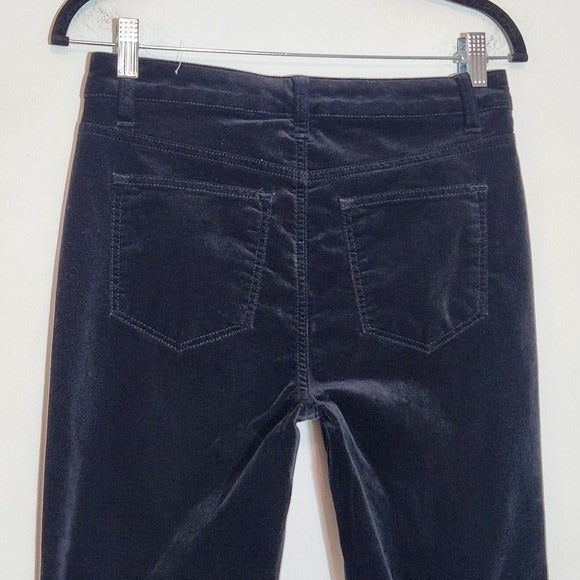 Talbots Black Velvet Pants Size 2 Petite Black Velveteen Straight Leg Pant