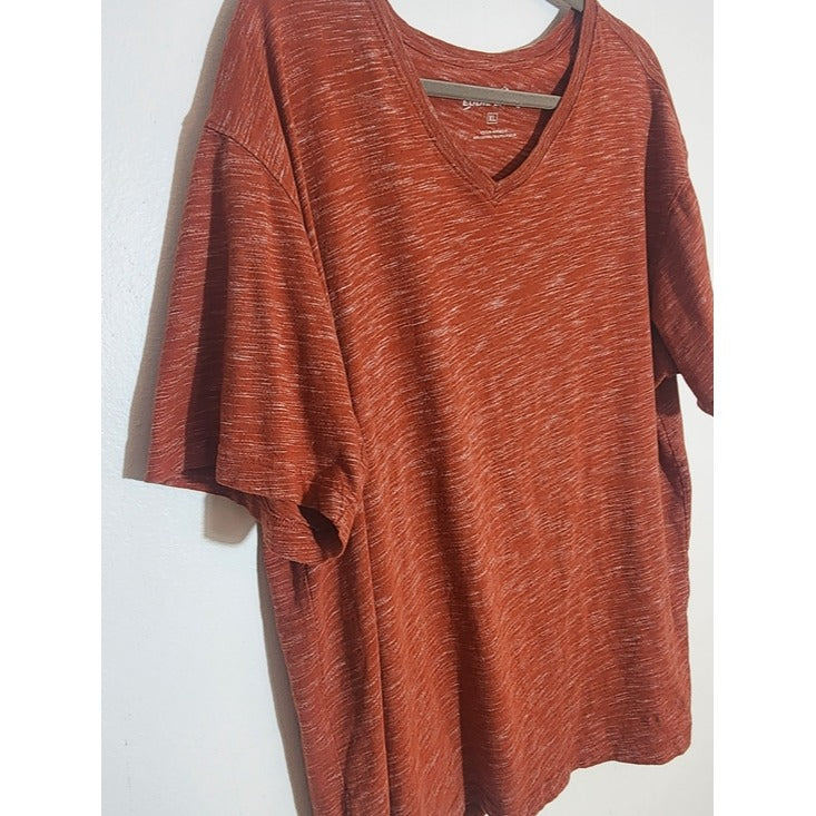 Eddie Bauer Mens Rust Orange V-Neck Tee Size XL