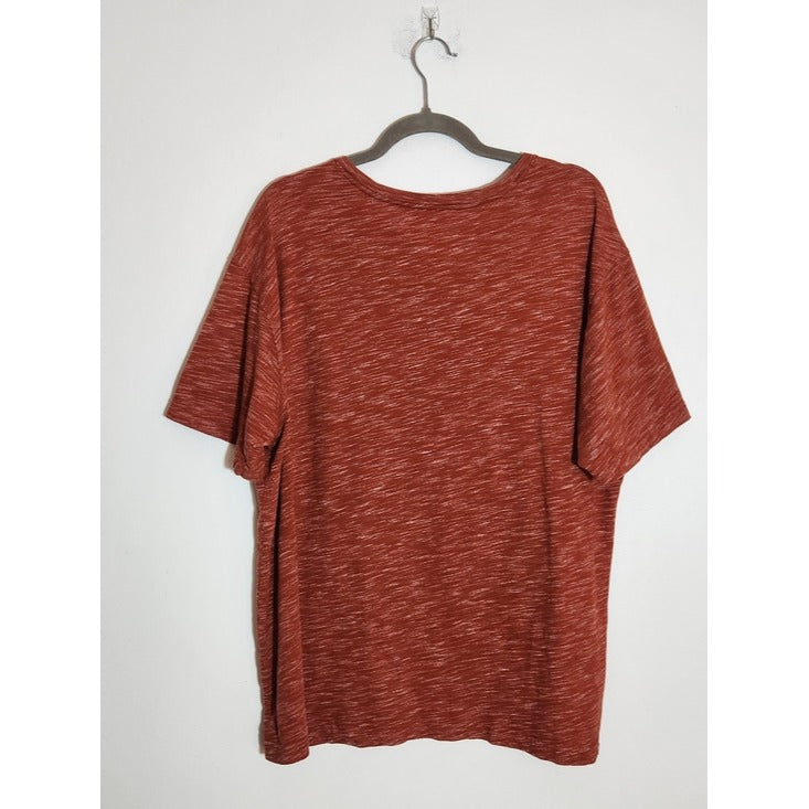Eddie Bauer Mens Rust Orange V-Neck Tee Size XL