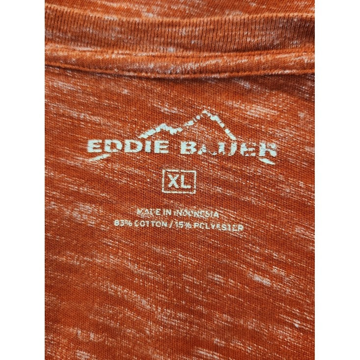 Eddie Bauer Mens Rust Orange V-Neck Tee Size XL