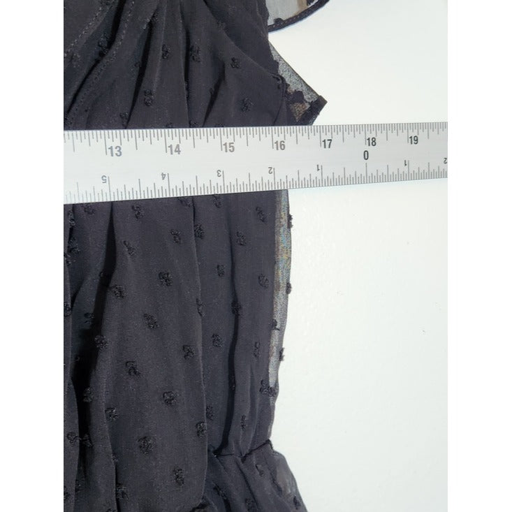 Lulus Black Off The Shoulder Swiss Dot Romper Size Small NWT