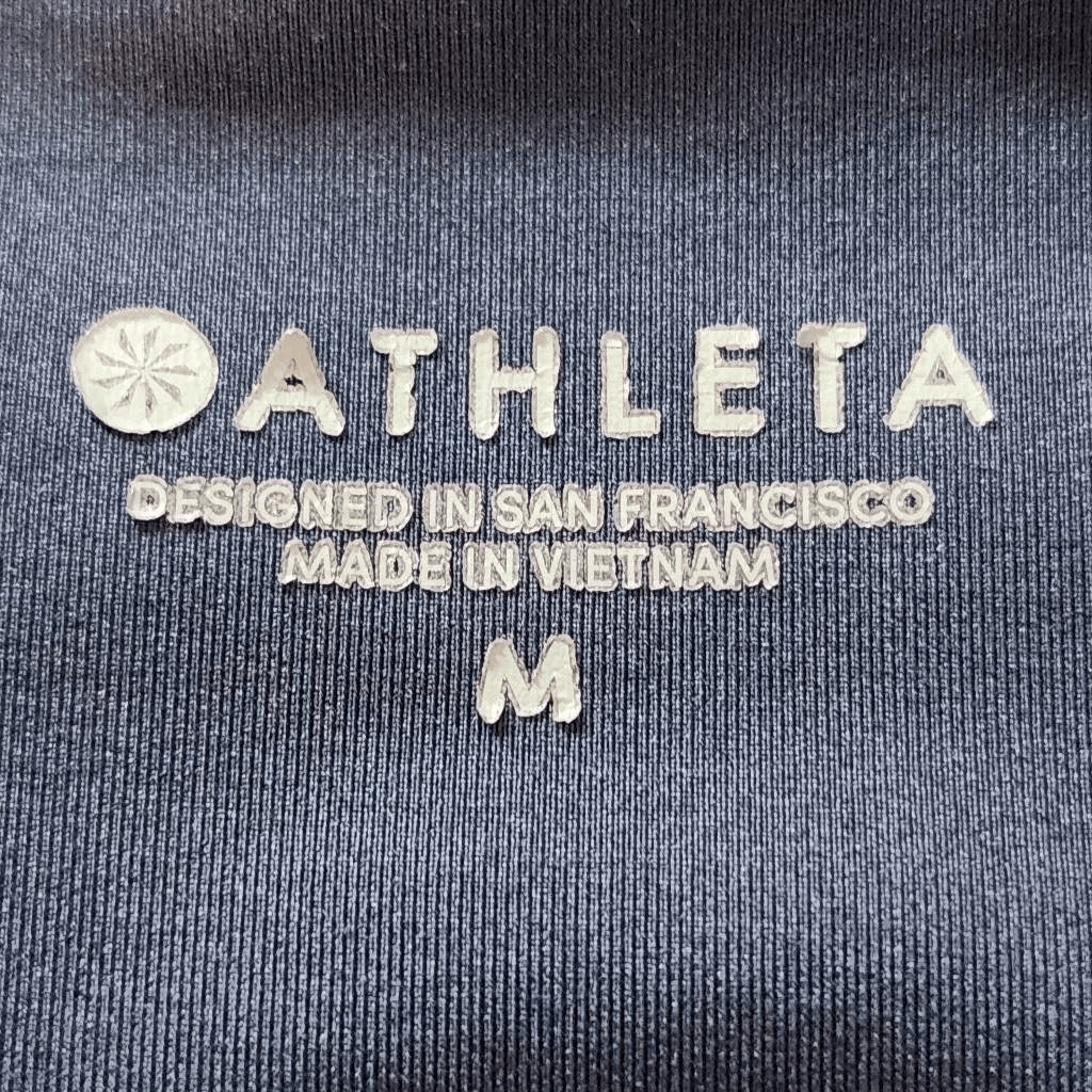 Athleta Colorblock Capri Leggings Size Medium Green and Navy Leggings