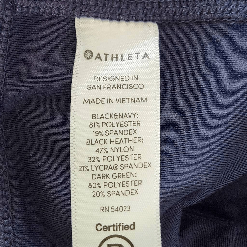 Athleta Colorblock Capri Leggings Size Medium Green and Navy Leggings