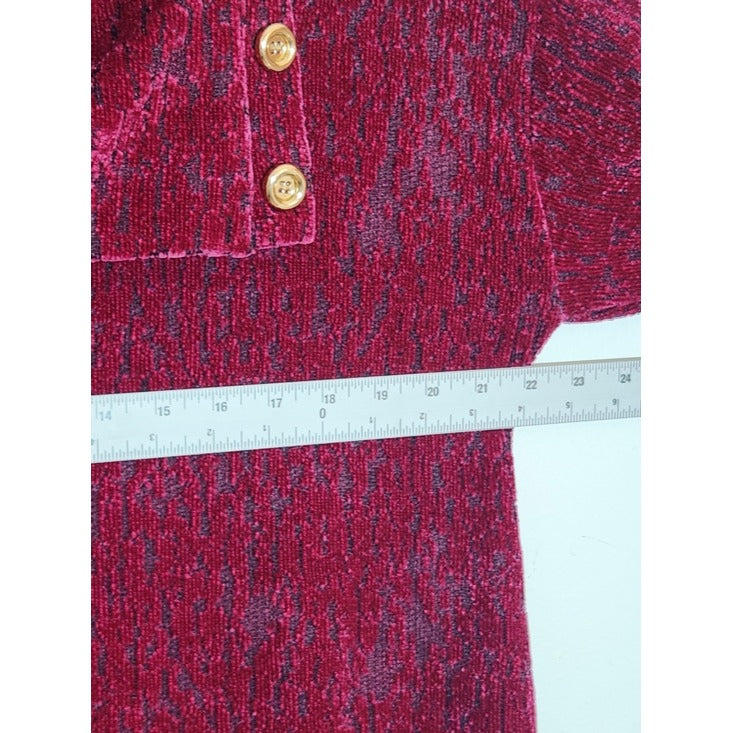Ruby Rd. Magenta Cowl Neck Chenille Sweater with Asymmetrical Hem Size Large NWT