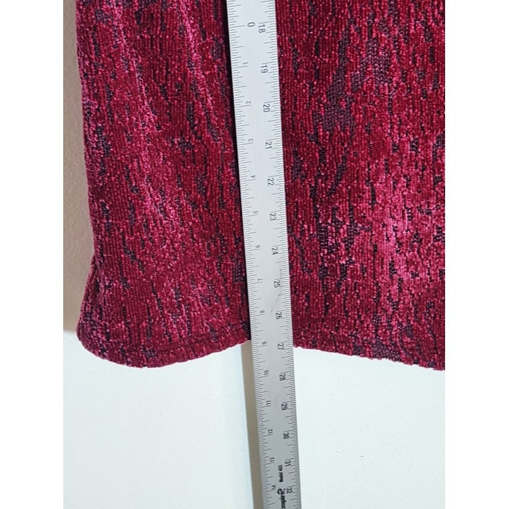 Ruby Rd. Magenta Cowl Neck Chenille Sweater with Asymmetrical Hem Size Large NWT