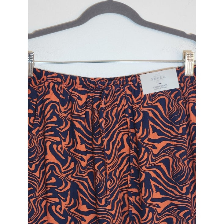 Serra Terra Cotta and Navy Boho Print Shorts Size Small NWT