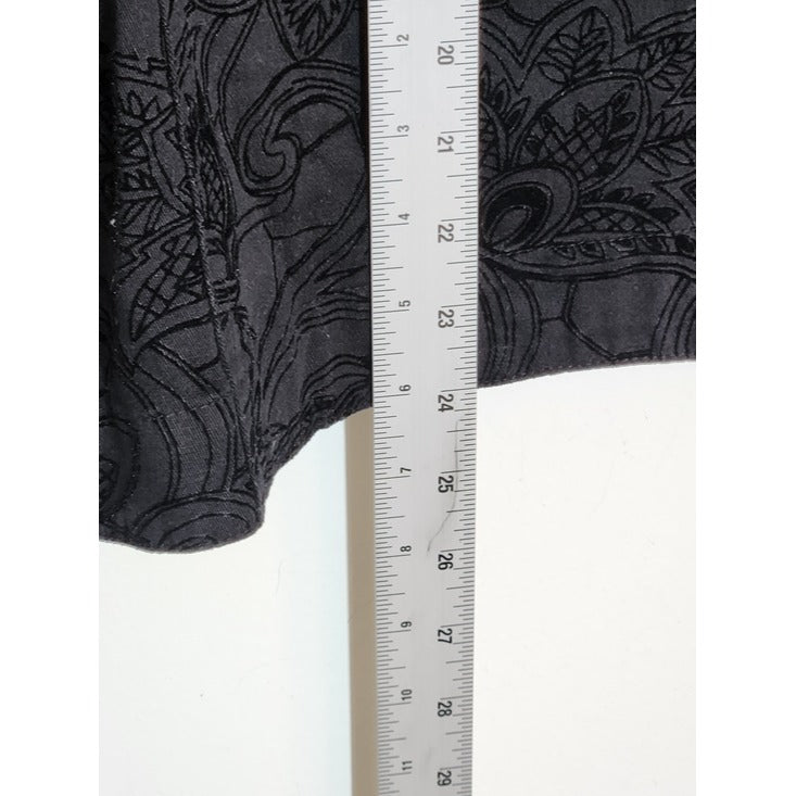Bamboo Traders Black Paisley Trucker Jacket Size 2X Vintage Y2K